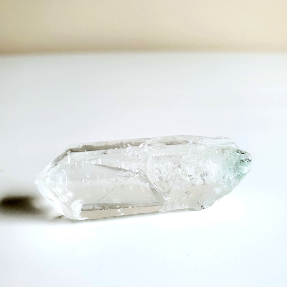 Celadonite Phantom Quartz Crystal Point Laser Wand - Picture 8 of 9